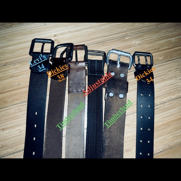 Men's bundle of belts leather cloth timberland Levi's dickies